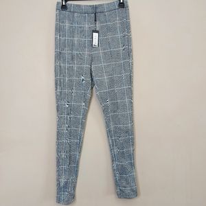 Romeo & Juliet Couture black and white tartan pull on stretch pants